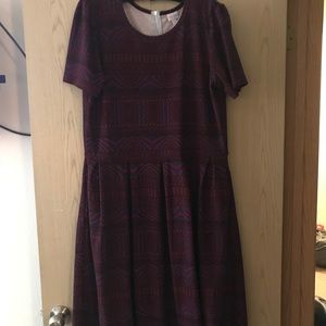 Red and Blue LuLaRoe Amelia dress - XXXL